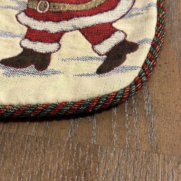 New Vintage Tapestry Christmas Stocking SANTA & REINDEER - Picture 3 of 6